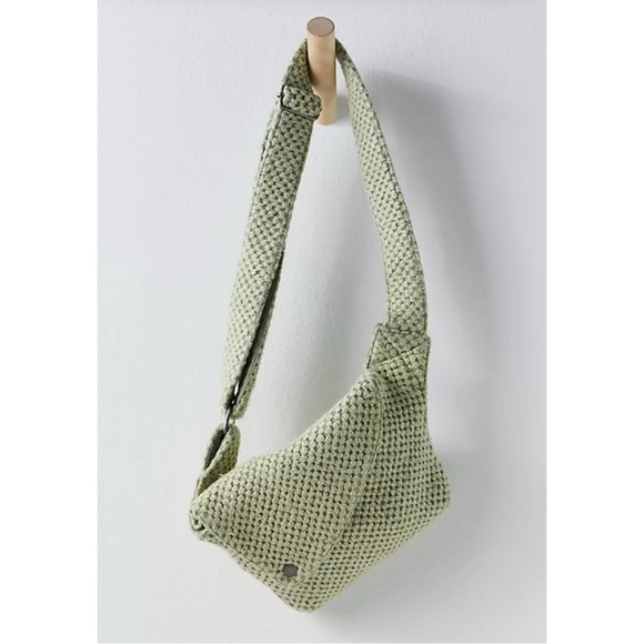 Free People Handbags - Free People Kinsley Knit Sling Green Flap Bag